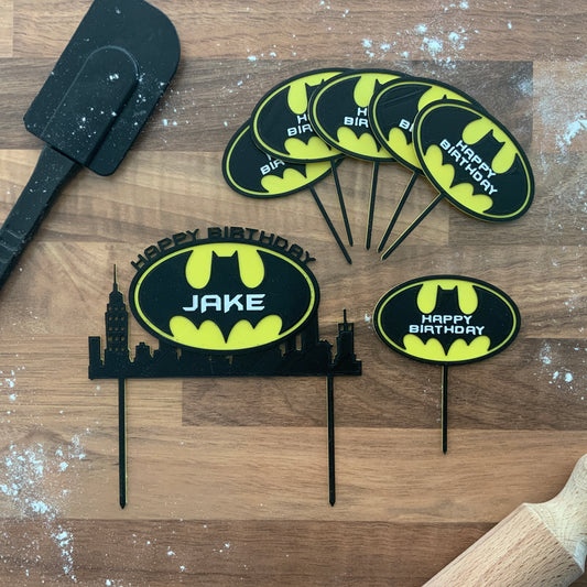 Batman - Personalised Cake Topper & Cupcake Toppers